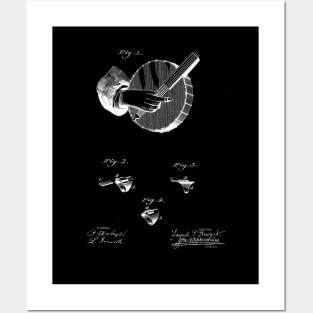 Banjo Thimble Vintage Patent Drawing Posters and Art